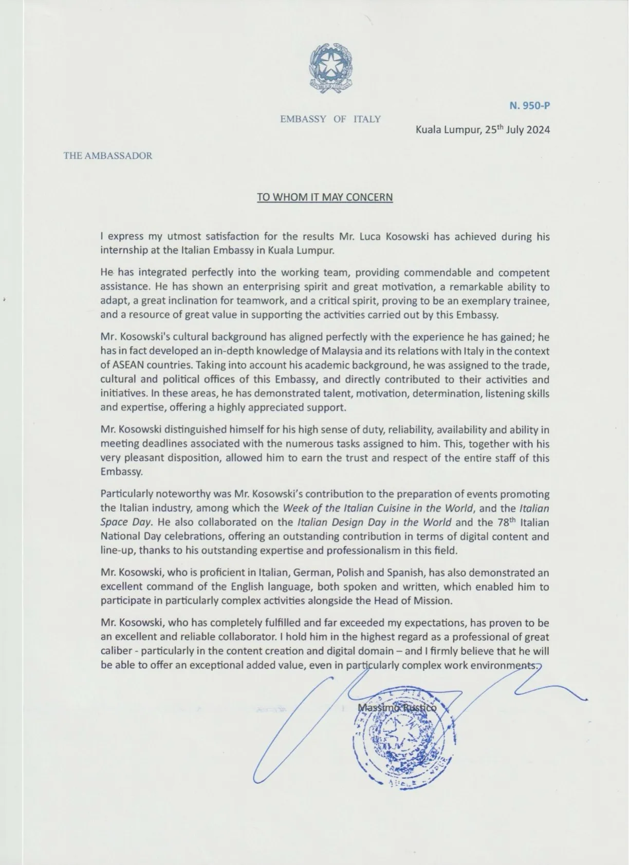 Preview of the English reference letter